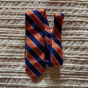 TOMMY HILFIGER men’s navy and orange silk tie